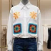 Floral Crochet Pocket Shirt