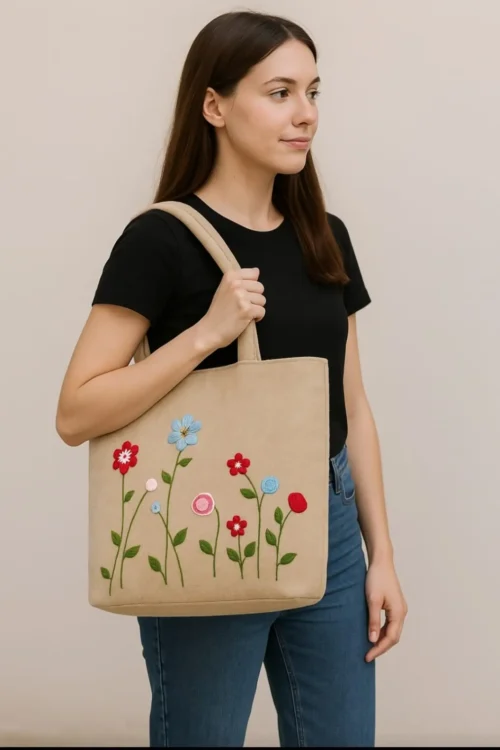 Bloom Garden Handcrafted Tote Bag